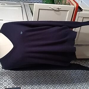 Vintage 1970s blue v neck grandpa sweater Large